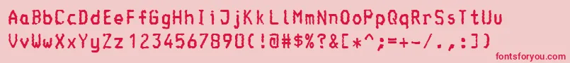 フォントConsole – ピンクの背景に赤い文字