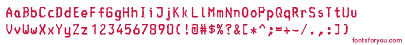 Console-fontti – punaiset fontit valkoisella taustalla