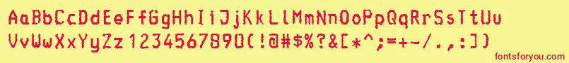 Console-fontti – punaiset fontit keltaisella taustalla