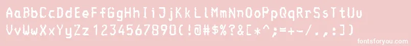 Console-fontti – valkoiset fontit vaaleanpunaisella taustalla