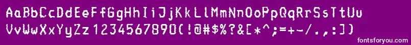 Console-fontti – valkoiset fontit violetilla taustalla