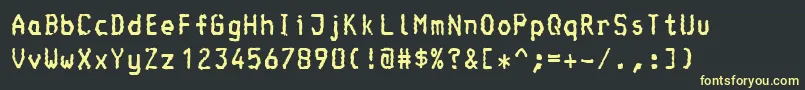 Console-fontti – keltaiset fontit mustalla taustalla