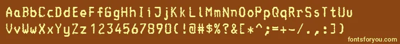 Console-fontti – keltaiset fontit ruskealla taustalla