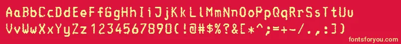 Console-Schriftart – Gelbe Schriften auf rotem Hintergrund