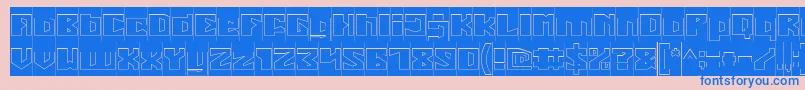 EnermousHollowInverse Font – Blue Fonts on Pink Background