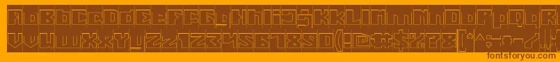 EnermousHollowInverse Font – Brown Fonts on Orange Background