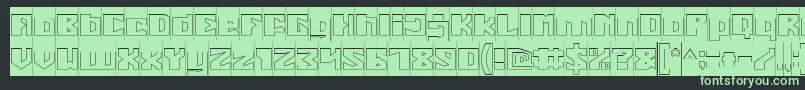 EnermousHollowInverse-Schriftart – Grüne Schriften auf schwarzem Hintergrund