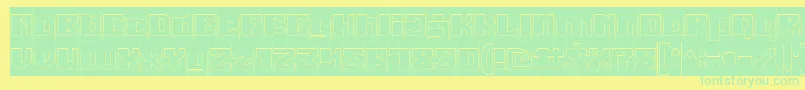Czcionka EnermousHollowInverse – zielone czcionki na żółtym tle