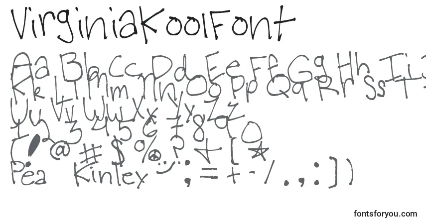 VirginiaKoolFont-fontti – aakkoset, numerot, erikoismerkit