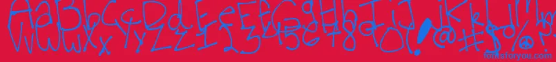 VirginiaKoolFont Font – Blue Fonts on Red Background