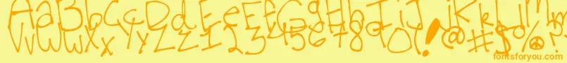 VirginiaKoolFont Font – Orange Fonts on Yellow Background