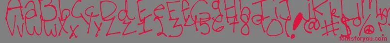 VirginiaKoolFont Font – Red Fonts on Gray Background