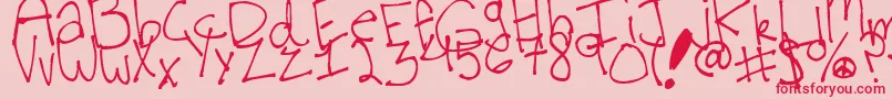VirginiaKoolFont Font – Red Fonts on Pink Background