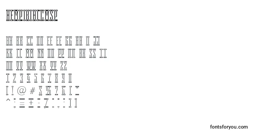 Czcionka AEmpirialcmsp – alfabet, cyfry, specjalne znaki