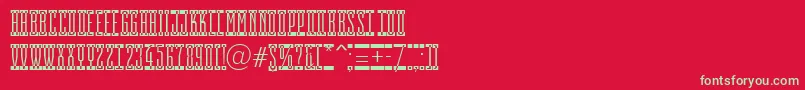 フォントAEmpirialcmsp – 赤い背景に緑の文字