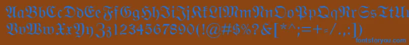 WittenbergerFraktMt Font – Blue Fonts on Brown Background