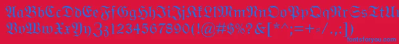 WittenbergerFraktMt Font – Blue Fonts on Red Background