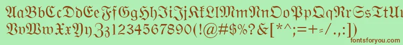 WittenbergerFraktMt Font – Brown Fonts on Green Background