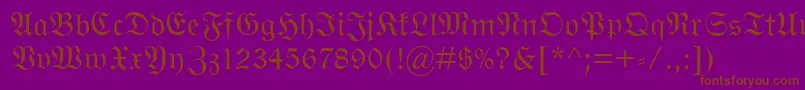 WittenbergerFraktMt-Schriftart – Braune Schriften auf violettem Hintergrund