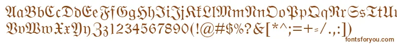 WittenbergerFraktMt-fontti – ruskeat fontit valkoisella taustalla