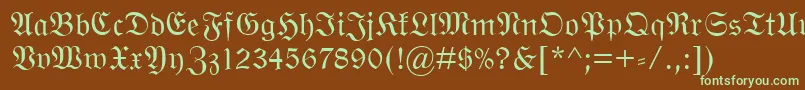 WittenbergerFraktMt-fontti – vihreät fontit ruskealla taustalla