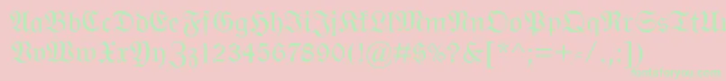 WittenbergerFraktMt Font – Green Fonts on Pink Background