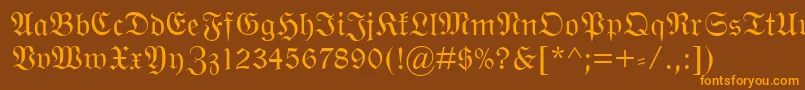 WittenbergerFraktMt Font – Orange Fonts on Brown Background