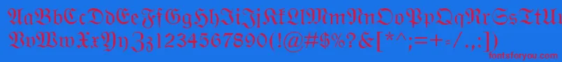 WittenbergerFraktMt Font – Red Fonts on Blue Background