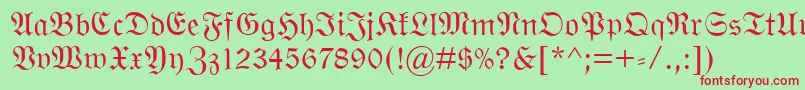 WittenbergerFraktMt Font – Red Fonts on Green Background