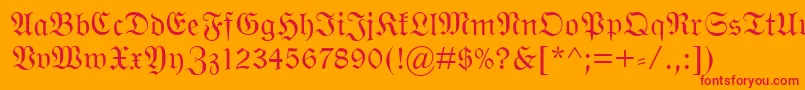 WittenbergerFraktMt Font – Red Fonts on Orange Background