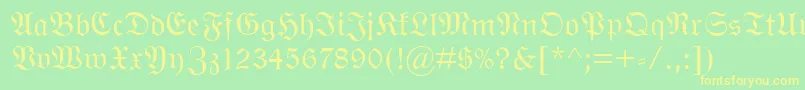 WittenbergerFraktMt Font – Yellow Fonts on Green Background