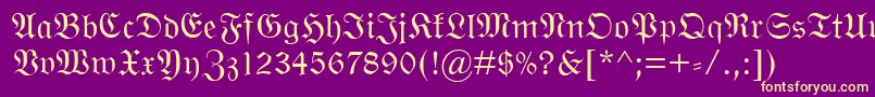 WittenbergerFraktMt Font – Yellow Fonts on Purple Background