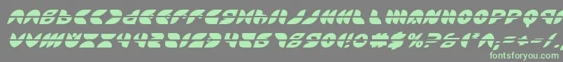 フォントPuffAngelLaserItalic – 灰色の背景に緑のフォント