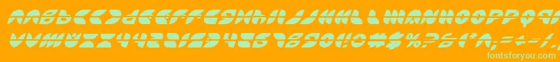 フォントPuffAngelLaserItalic – オレンジの背景に緑のフォント