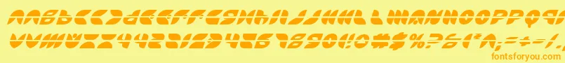 PuffAngelLaserItalic Font – Orange Fonts on Yellow Background