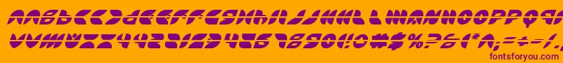 PuffAngelLaserItalic-fontti – violetit fontit oranssilla taustalla