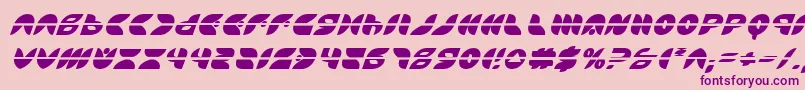 PuffAngelLaserItalic-Schriftart – Violette Schriften auf rosa Hintergrund