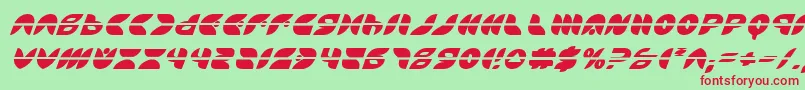 フォントPuffAngelLaserItalic – 赤い文字の緑の背景