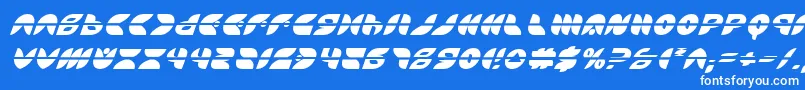 フォントPuffAngelLaserItalic – 青い背景に白い文字