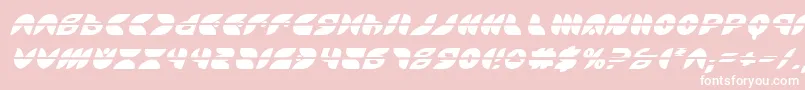 Fonte PuffAngelLaserItalic – fontes brancas em um fundo rosa