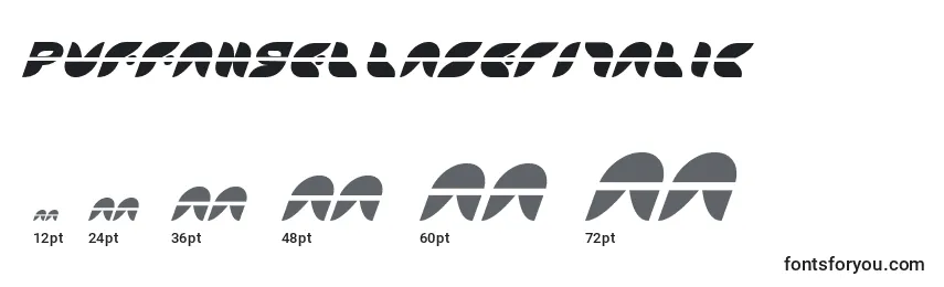 PuffAngelLaserItalic Font Sizes