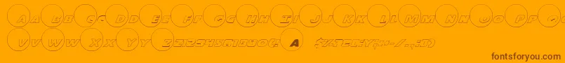 Dotcomo-fontti – ruskeat fontit oranssilla taustalla