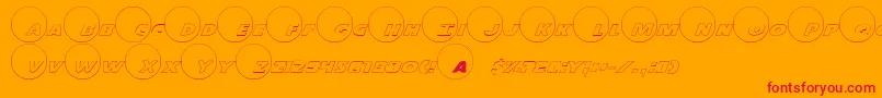 Dotcomo Font – Red Fonts on Orange Background