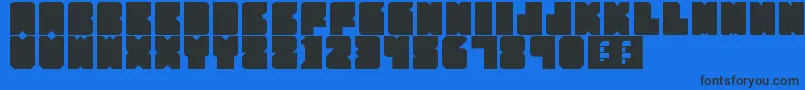 PartyHard-fontti – mustat fontit sinisellä taustalla