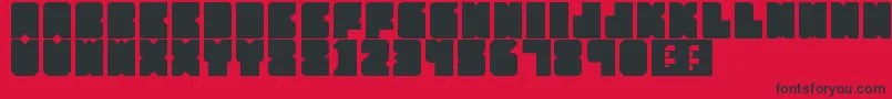 PartyHard-Schriftart – Schwarze Schriften auf rotem Hintergrund
