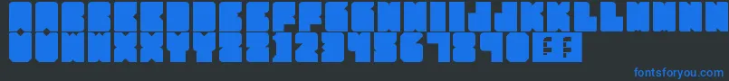 フォントPartyHard – 黒い背景に青い文字