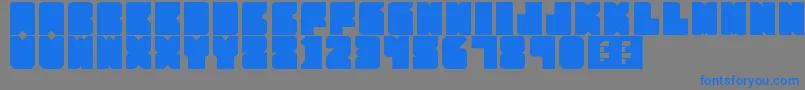 フォントPartyHard – 灰色の背景に青い文字