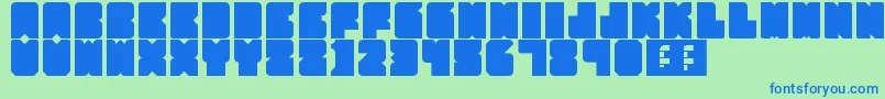 PartyHard-fontti – siniset fontit vihreällä taustalla