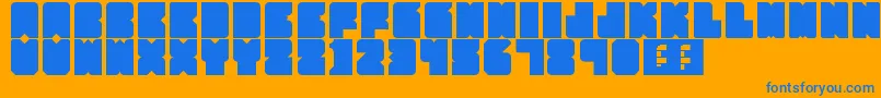 フォントPartyHard – オレンジの背景に青い文字