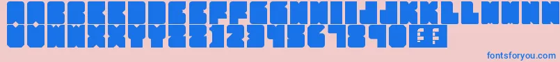 フォントPartyHard – ピンクの背景に青い文字